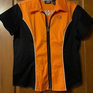 Genuine Harley-Davidson short sleeve zip-up shirt.